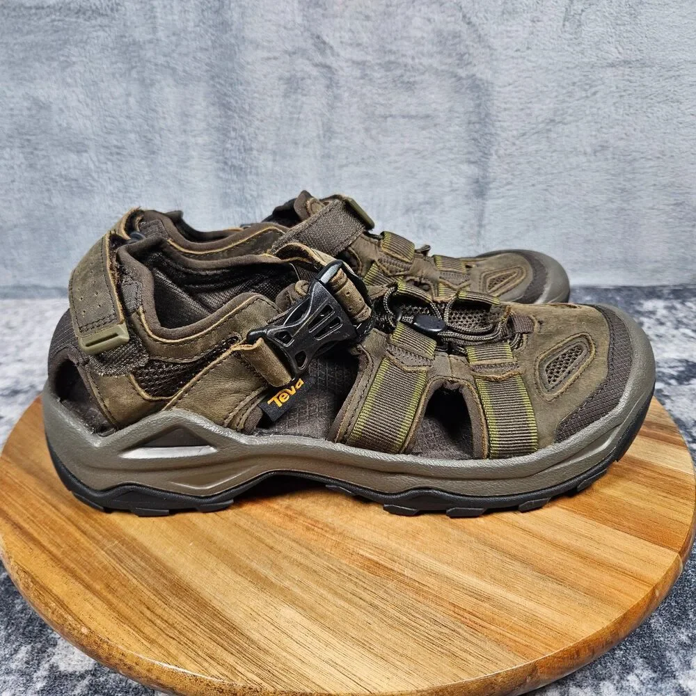 Teva Omnium 2 Sandals Men’s Size 9 Brown Leather Fisherman Hiking Shoes 1019179